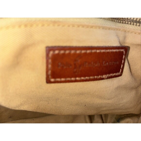 Vintage 80s Polo Ralph Lauren Tote Purse Leather Shoulder Bag Coated Shopper 90s - Picture 8 of 9